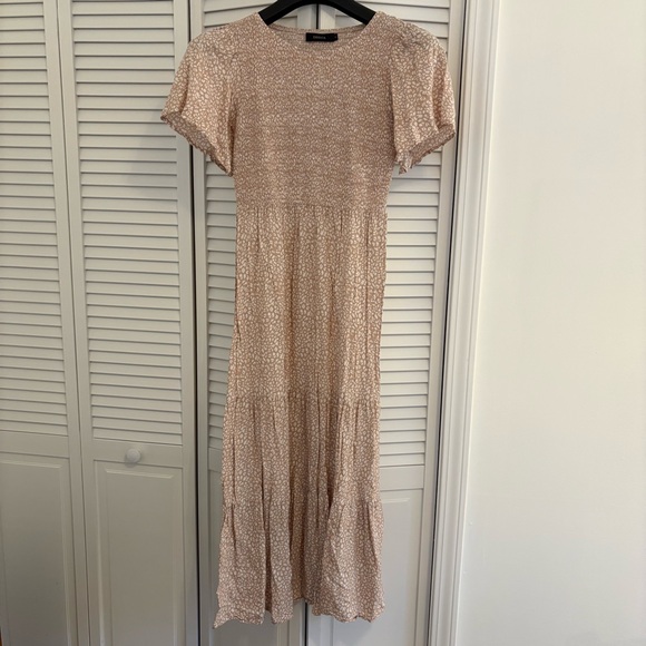 ZESICA Women's Floral Short Flutter Sleeve High Waist Flowy Maxi Dress - Picture 6 of 8